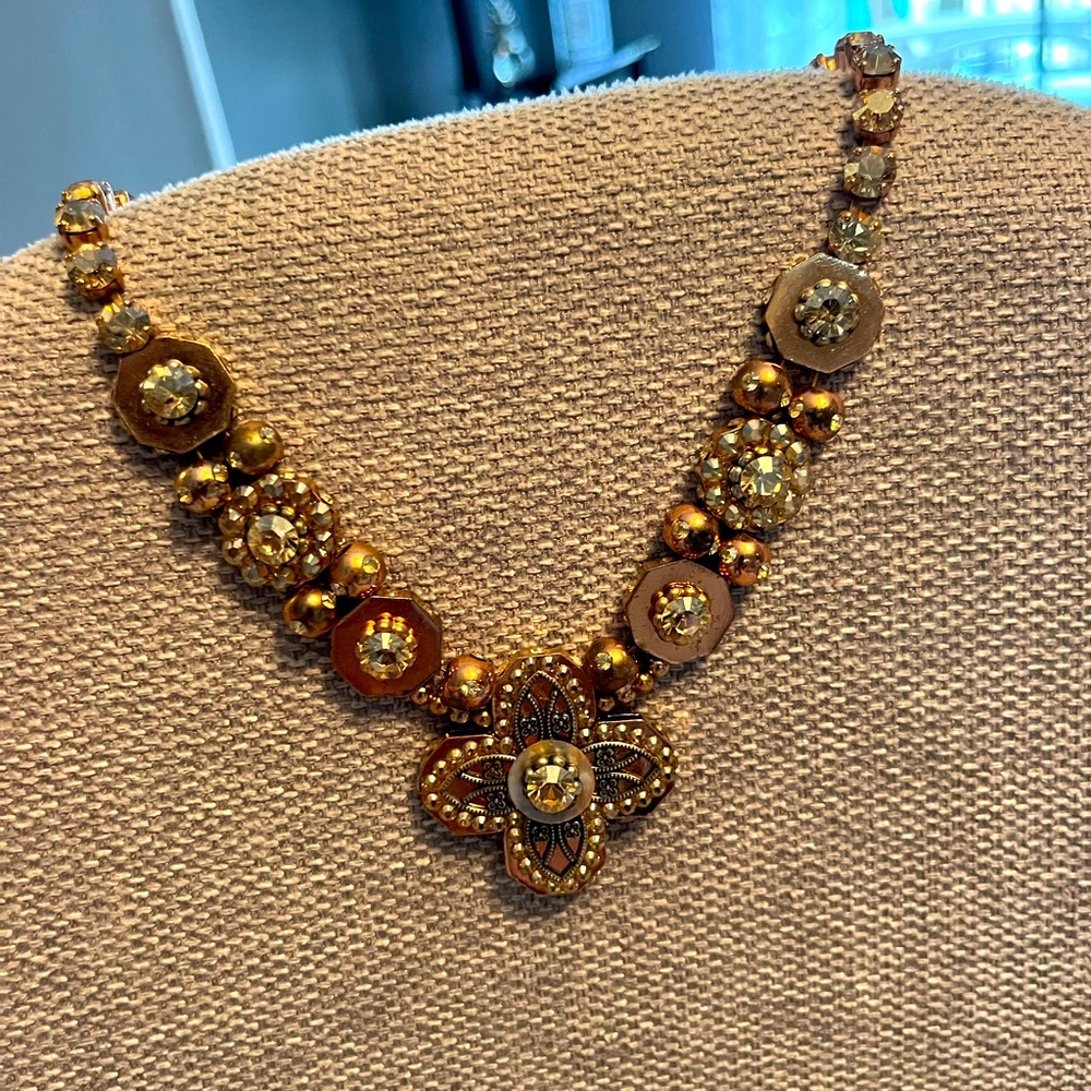 Rose gold crystal necklace